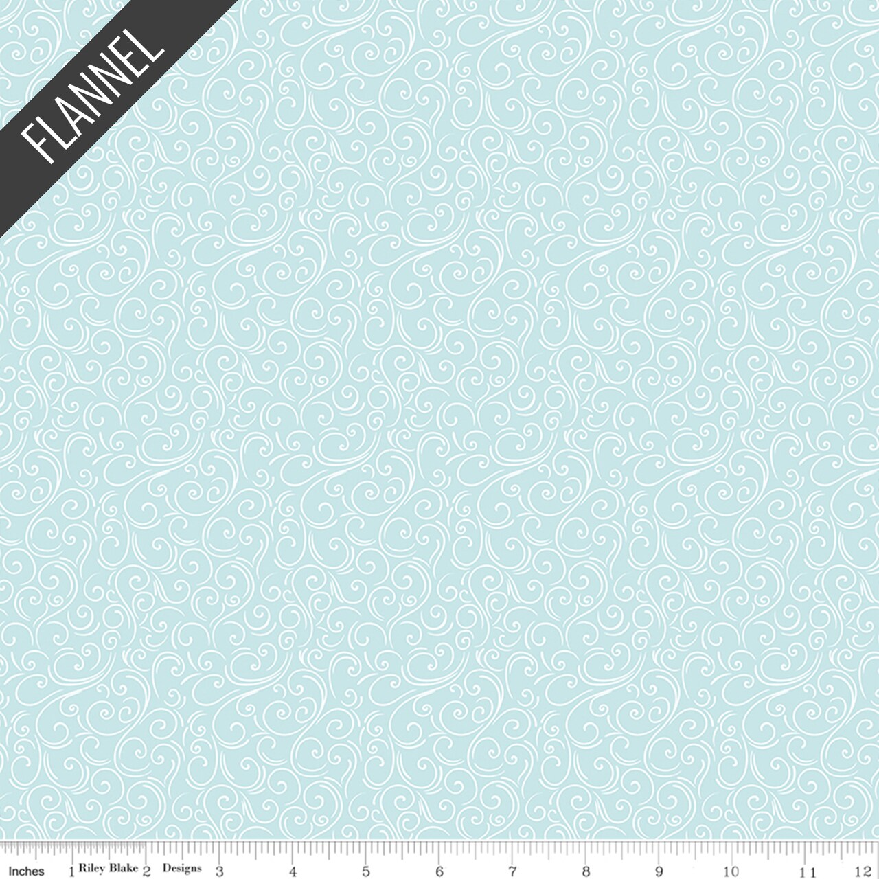 Winter Magic Swirls Flannel in Aqua (f16788-aqua) | Designer Flannel | Riley Blake Designs | Riley Blake